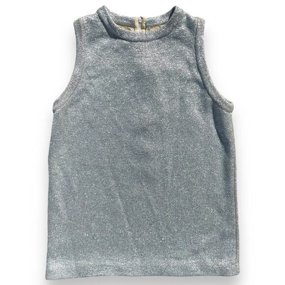Goldworm Tops - Vintage 60s 70s Goldworm Silver Metallic Knit Sleeveless Tank Top Size 8